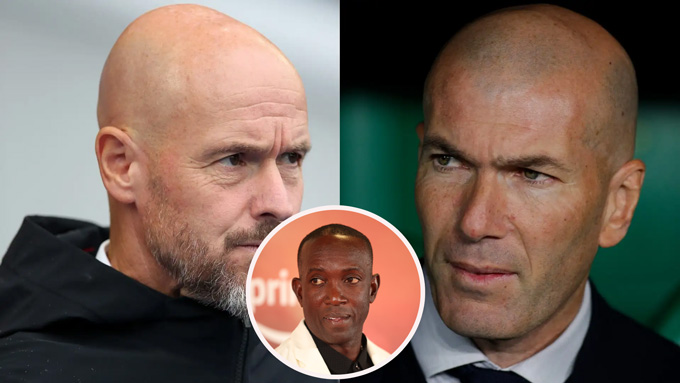 Yorke (ảnh nhỏ) tin rằng MU nên sa thải Ten Hag để bổ nhiệm Zidane